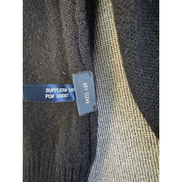 Polo Ralph Lauren Men 100% Lambs Wool L Black V Neck Sweater Logo Preppy Classic - Picture 6 of 12